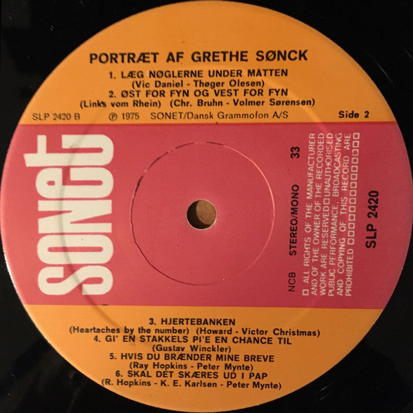 Grethe Sønck : Portræt Af Grethe Sønck (LP, Comp)
