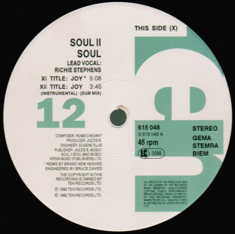 Soul II Soul : Joy (12")