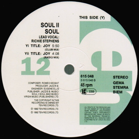 Soul II Soul : Joy (12")