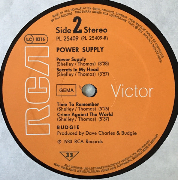 Budgie : Power Supply (LP, Album)