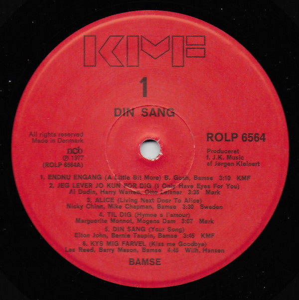 Bamse* : Din Sang (LP, Album, Red)