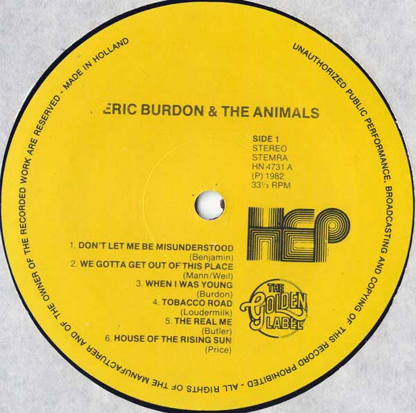Eric Burdon & The Animals : Eric Burdon & The Animals (LP, Comp)