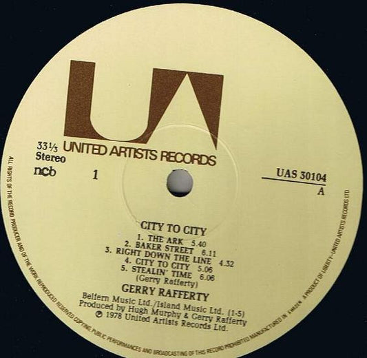 Gerry Rafferty - City To City (LP) (Very Good Plus (VG+)) - Skanderborg Vinyl
