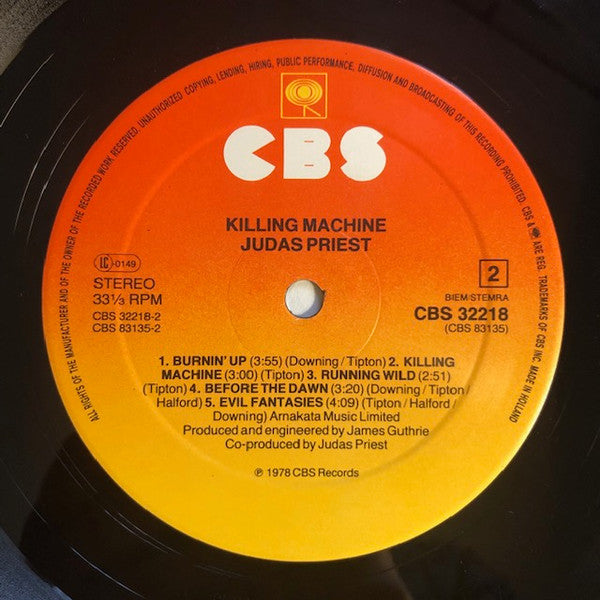 Judas Priest : Killing Machine (LP, Album, RE)