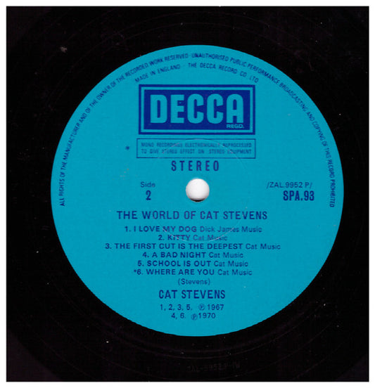 Cat Stevens - The World Of Cat Stevens (LP) (Very Good Plus (VG+)) - Skanderborg Vinyl