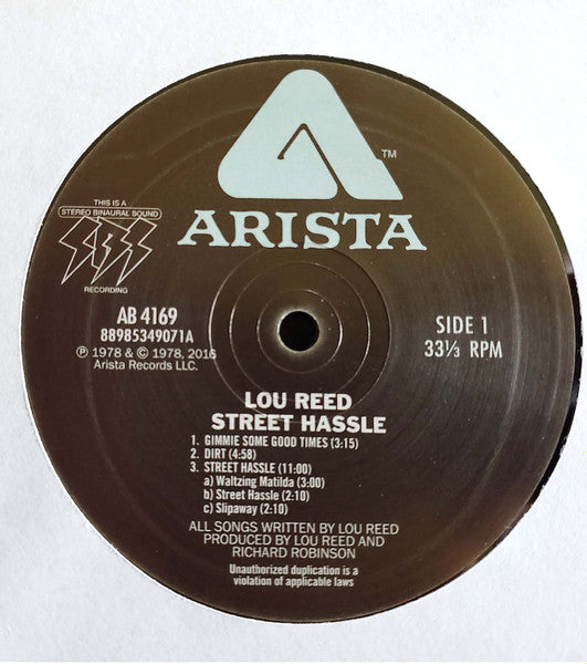 Lou Reed : Street Hassle (LP, Album, RE, RM, MPO)