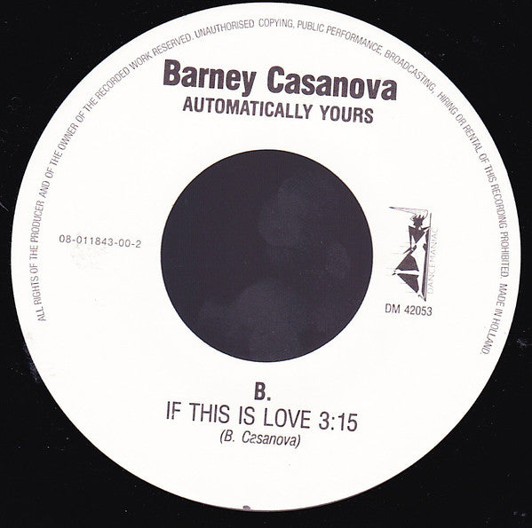 Barney Casanova : Automatically Yours (7")