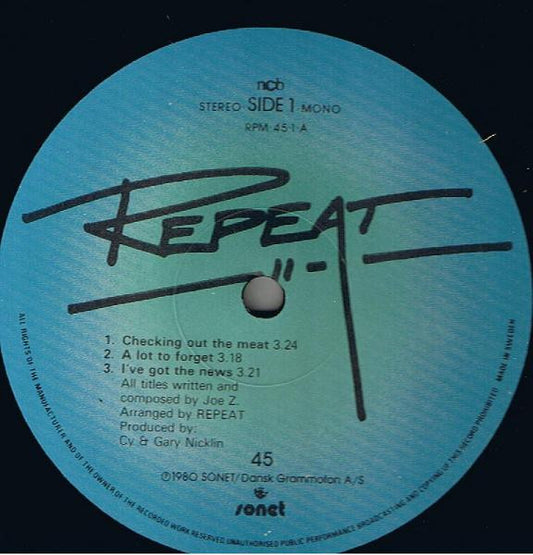 Repeat Repeat (2) : Repeat Repeat (LP, MiniAlbum)