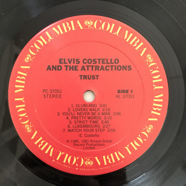Elvis Costello & The Attractions : Trust (LP, Album, RE, Car)