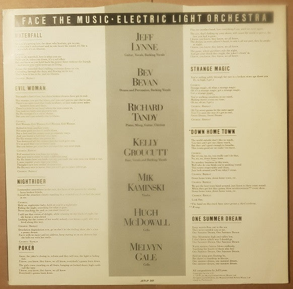Electric Light Orchestra : Face The Music (LP, Album, RE)