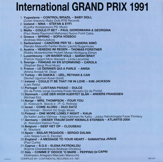 Various : International Grand Prix 1991 (LP, Comp)