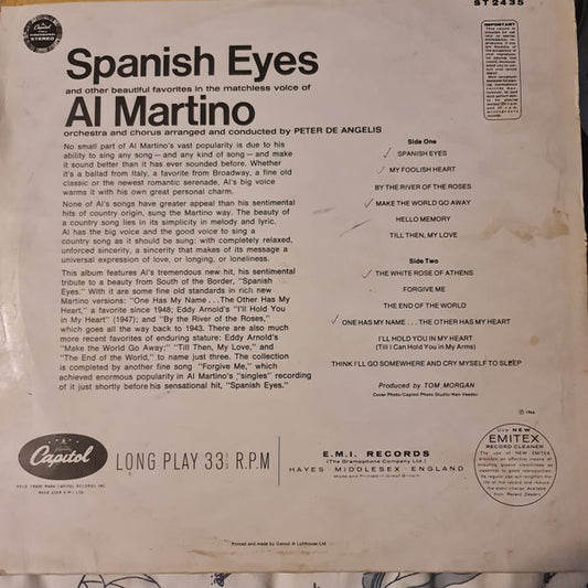 Al Martino - Spanish Eyes (LP) (Very Good Plus (VG+)) - Skanderborg Vinyl