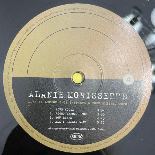 Alanis Morissette : Live At London's O2 Shepherd's Bush Empire, 2020 (2xLP, RSD, Ltd)