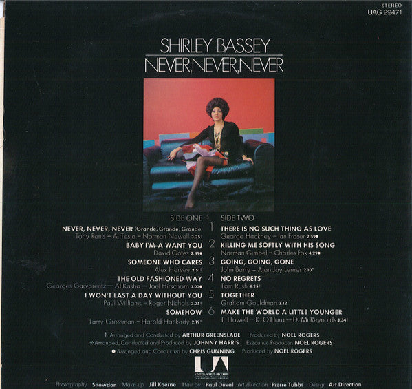 Shirley Bassey : Never, Never, Never (LP, Album, Gat)