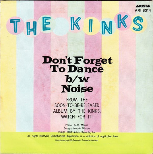 The Kinks : Don't Forget To Dance (7", Single)