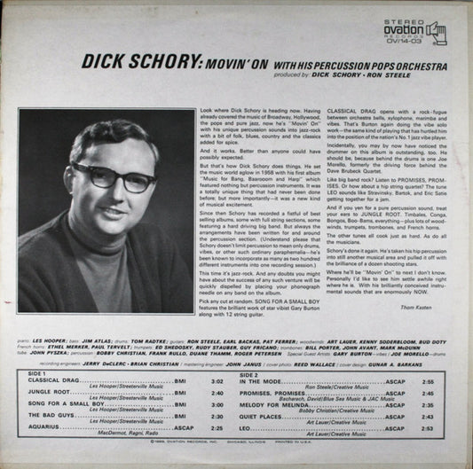 Dick Schory's Percussion Pops Orchestra - Movin' On (LP) (Very Good Plus (VG+)) - Skanderborg Vinyl