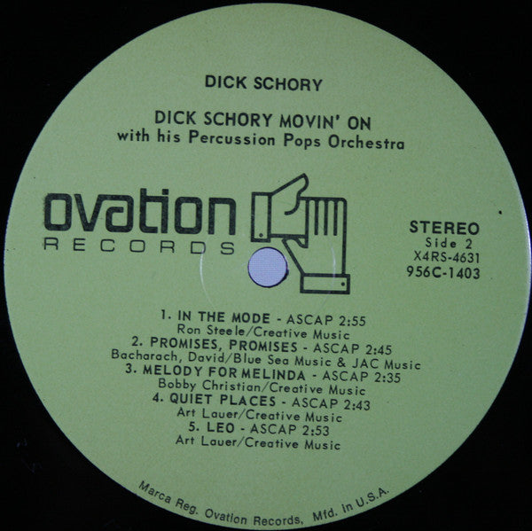 Dick Schory's Percussion Pops Orchestra - Movin' On (LP) (Very Good Plus (VG+)) - Skanderborg Vinyl