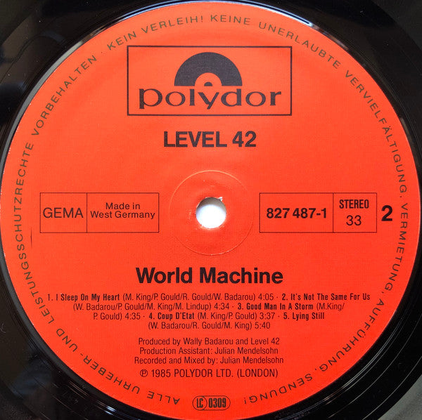 Level 42 : World Machine (LP, Album)