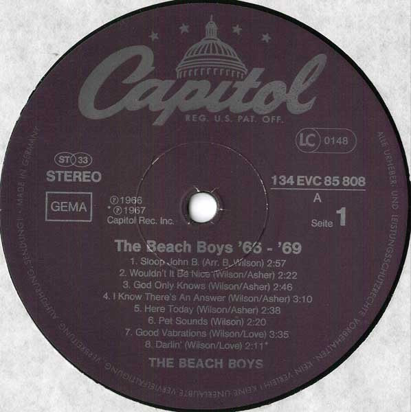 The Beach Boys : 1966-1969 (2xLP, Album, Comp, Mar)