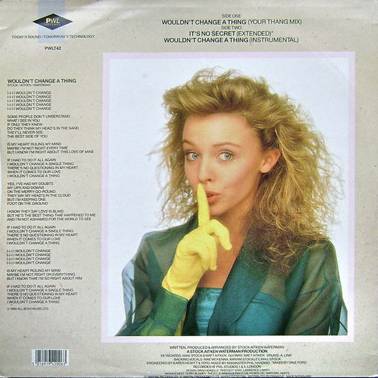 Kylie Minogue : Wouldn't Change A Thing (The Espagna Mix) (12")
