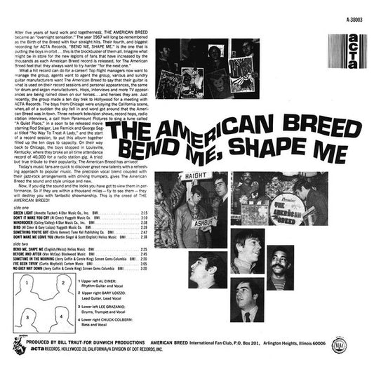 The American Breed - Bend Me, Shape Me (LP) (Very Good Plus (VG+)) - Skanderborg Vinyl