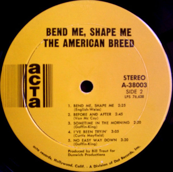 The American Breed - Bend Me, Shape Me (LP) (Very Good Plus (VG+)) - Skanderborg Vinyl