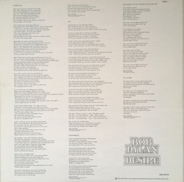Bob Dylan : Desire (LP, Album)