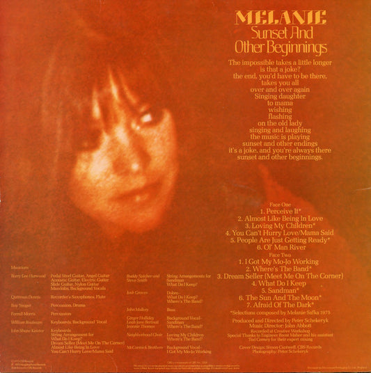 Melanie (2) : Sunset And Other Beginnings (LP, Album)