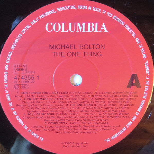 Michael Bolton : The One Thing (LP, Album)