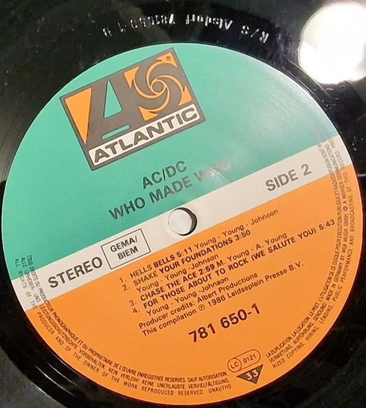 AC/DC : Who Made Who (LP, Comp)