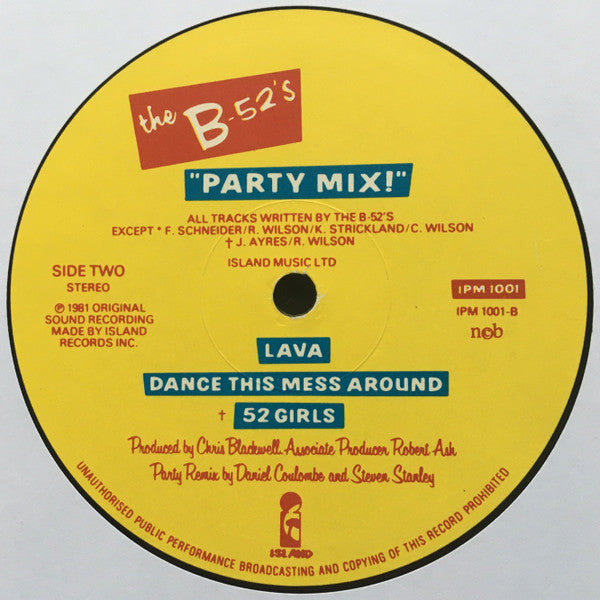 The B-52's : Party Mix! (LP, MiniAlbum, Mixed)