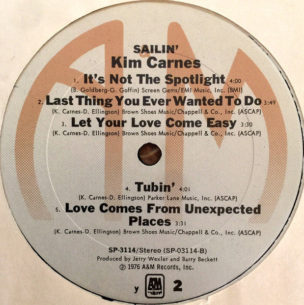 Kim Carnes : Sailin' (LP, Album, RE, y)