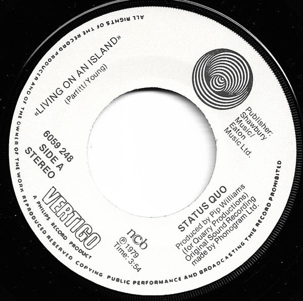 Status Quo : Living On An Island (7", Single)