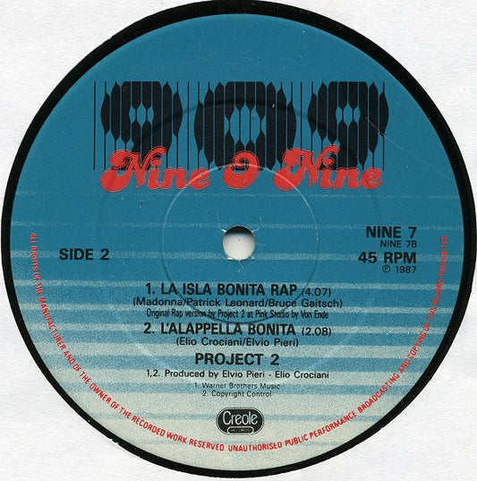 Lucia & Project 2 (3) : La Isla Bonita Rap (12")