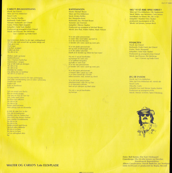 Walter Og Carlo : Walter Og Carlo's 1'ste Elly Plade (LP)