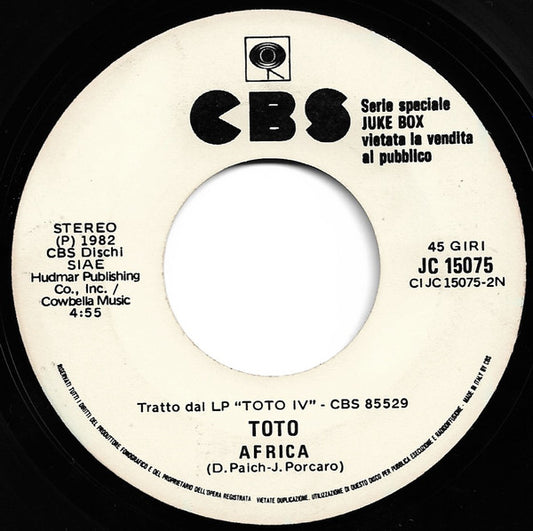 Joe Jackson / Toto : Real Men / Africa (7", Jukebox)