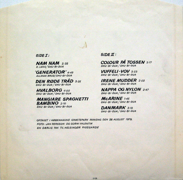Shu-Bi-Dua : Leif I Parken (LP, Album, Cus)