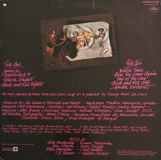 Bachman-Turner Overdrive - Rock N' Roll Nights (LP) (Very Good Plus (VG+)) - Skanderborg Vinyl