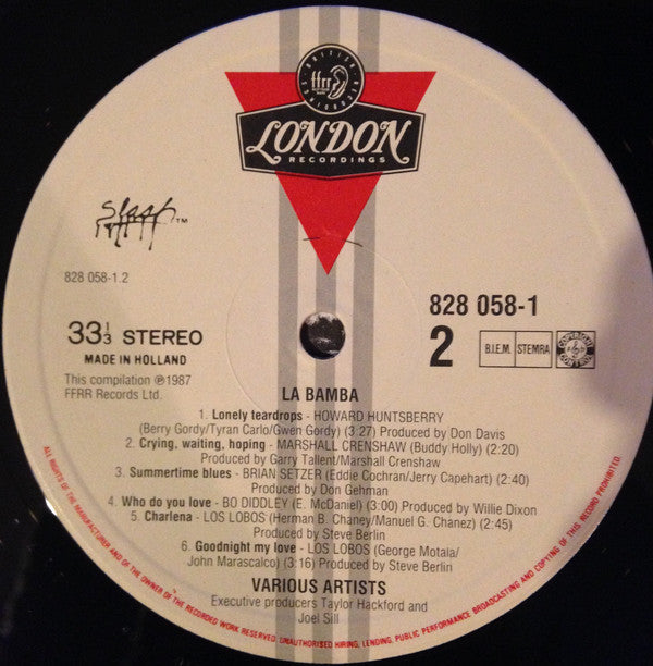 Various : La Bamba - Original Motion Picture Soundtrack (LP, Comp)
