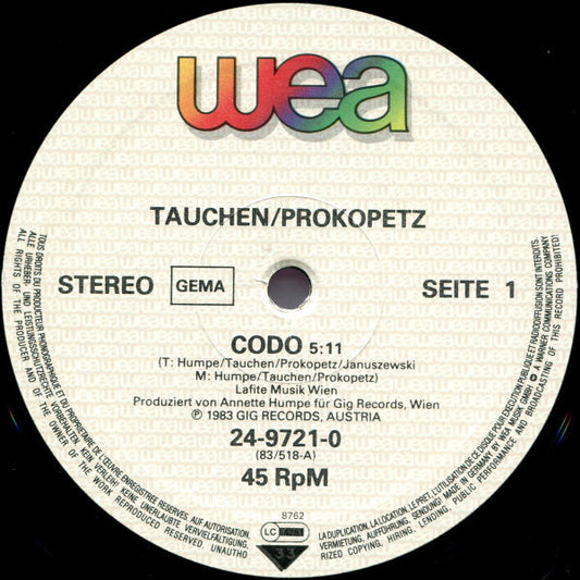 Tauchen-Prokopetz / DÖF : Codo...Düse Im Sauseschritt (12", Maxi)