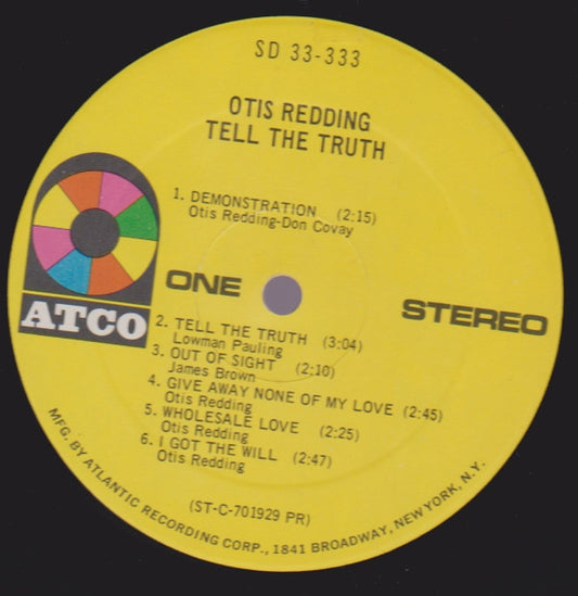 Otis Redding : Tell The Truth (LP, Album, PR )