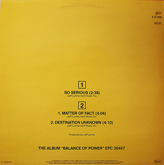 Electric Light Orchestra - So Serious (12") (Very Good Plus (VG+)) - Skanderborg Vinyl