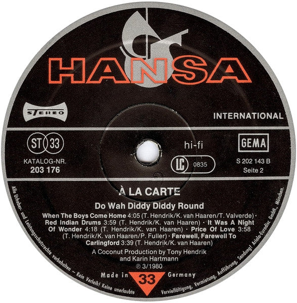 À La Carte : Do Wah Diddy Diddy Round (LP, Album, RE)