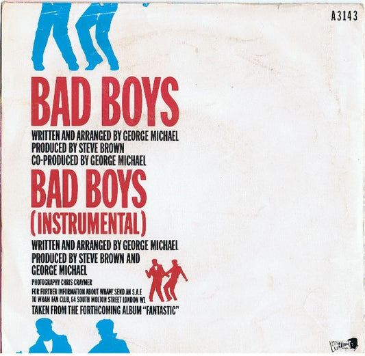 Wham! : Bad Boys (7", Single, Pos)