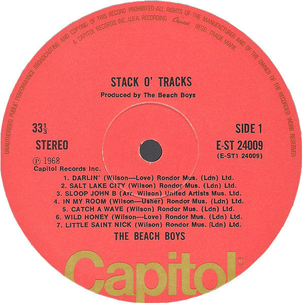 The Beach Boys : Stack O' Tracks (LP, Comp, RE)