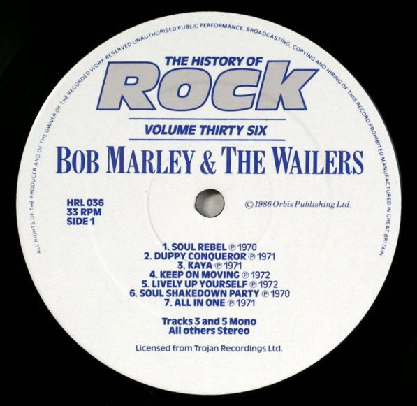 Bob Marley / Various : The History Of Rock (Volume Thirty Six) (2xLP, Album, Comp)