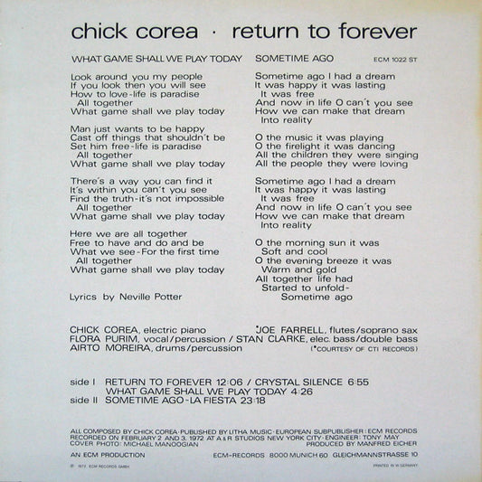 Chick Corea - Return To Forever (LP) (Very Good Plus (VG+)) - Skanderborg Vinyl