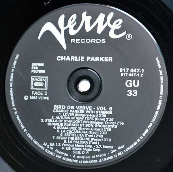Charlie Parker : Bird On Verve - Volume 6 (LP, Comp)