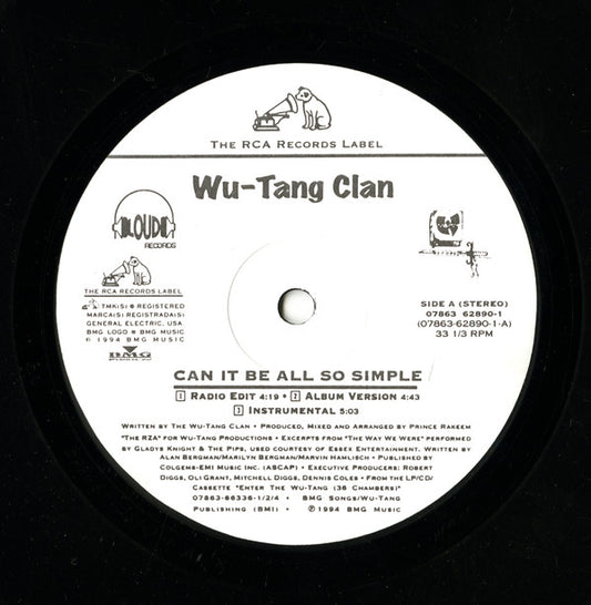 Wu-Tang Clan : Can It Be All So Simple / Wu-Tang Clan Ain't Nuthing Ta F' Wit (12", RP)