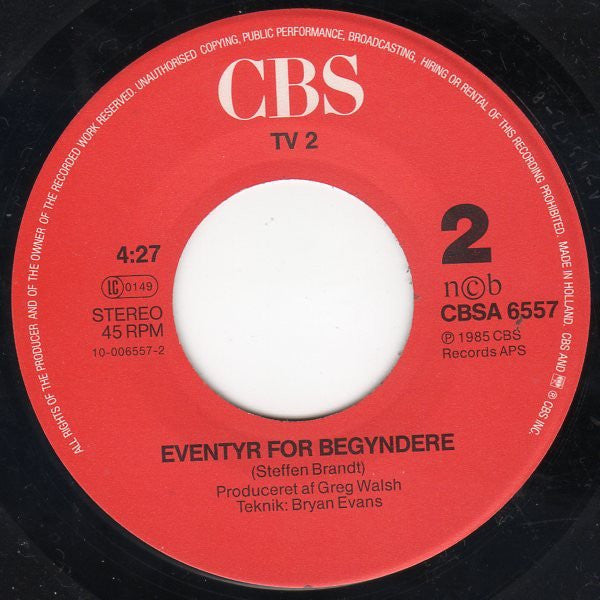 tv-2 : Rigtige Mænd / Eventyr For Begyndere (7")